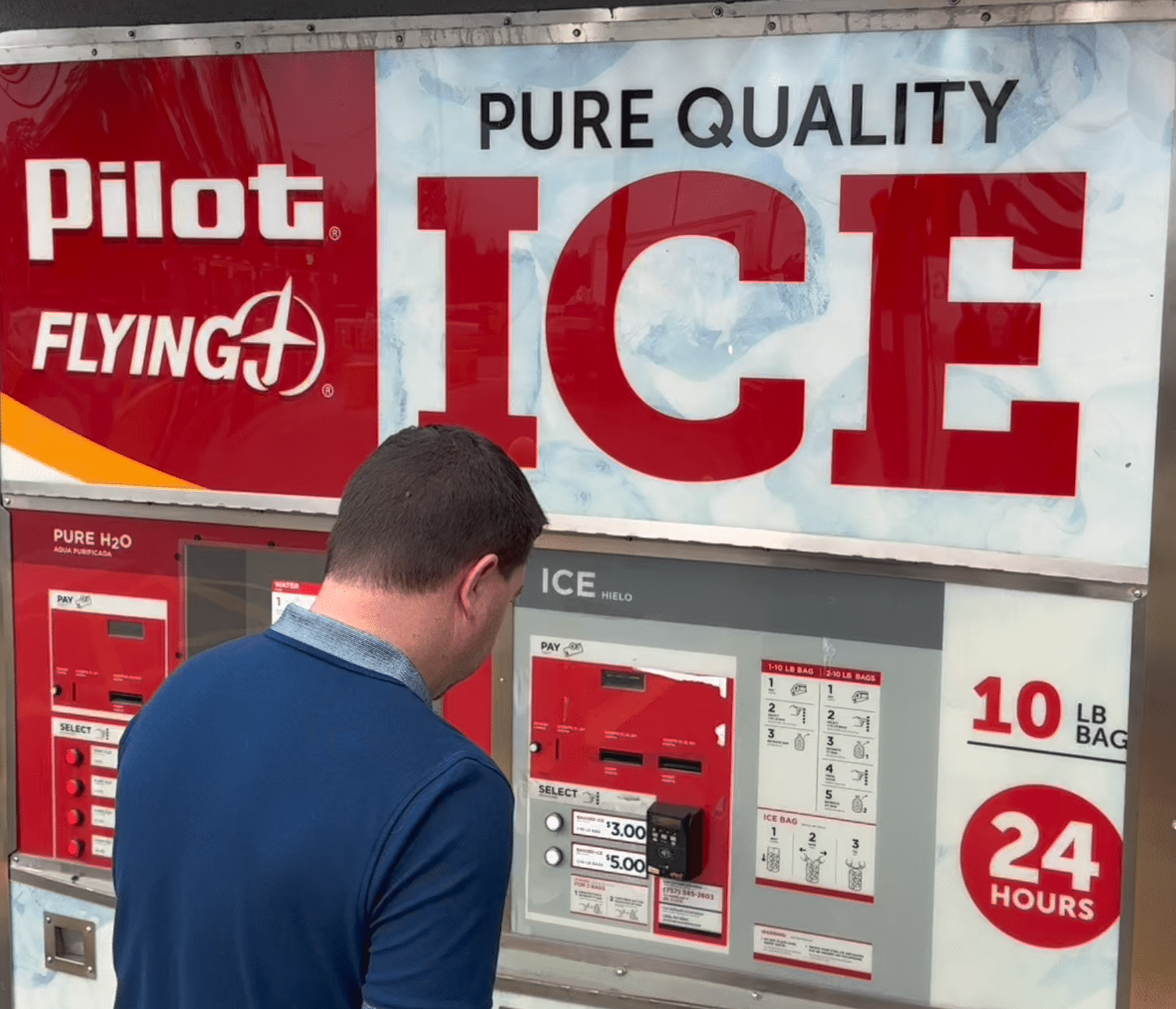 Customer using an IHA machine at Pilot Flying J