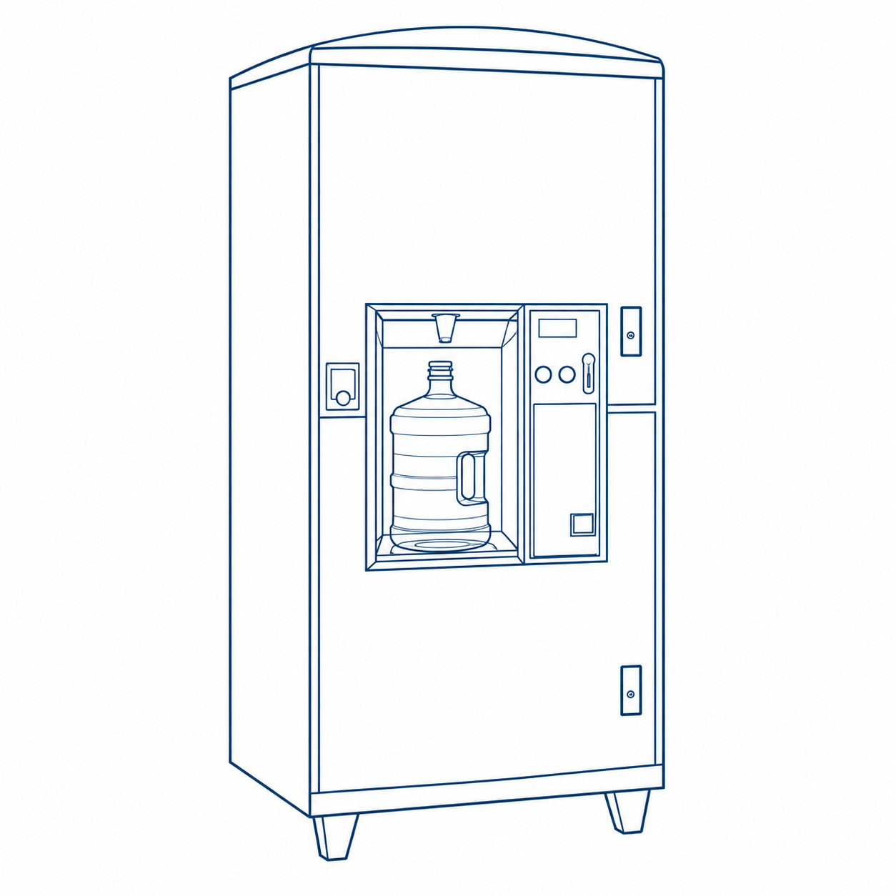 Standalone water refill unit line drawing